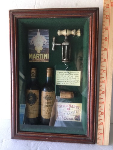 Vtg wine shadow - box, diorama